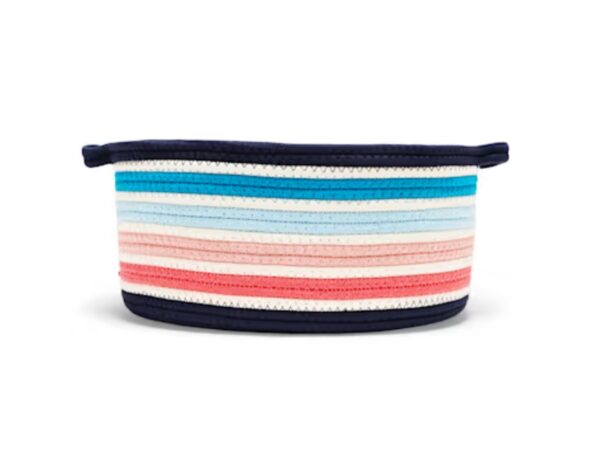 Started As A Bottle Striped Woven Dog Toy Bin, Large